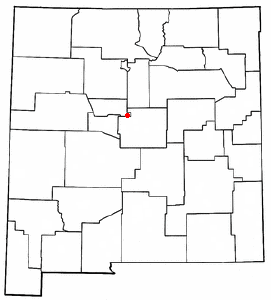 Location of Chilili, New Mexico