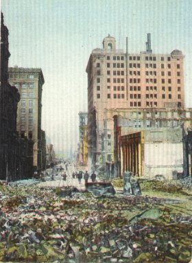 Street scene after the quake