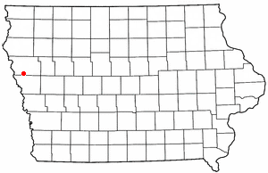 Location of Hornick, Iowa