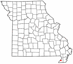 Location of Senath, Missouri