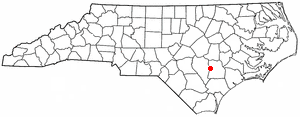 Location of Warsaw, North Carolina