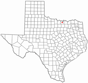 Location of Lindsay, Texas