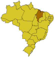 Map of Brazil highlighting the state