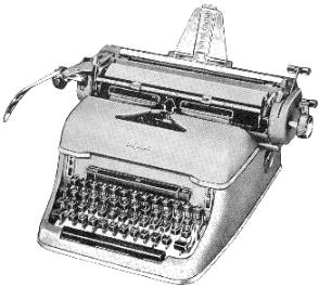  Many models of mechanical typewriters incorporated a bell, which would warn the typist that they were approaching the edge of the paper and would soon have to start a new line. The large lever shown on the left of this image was used to perform a "carriage return", enabling the typist to begin a new line of text. 