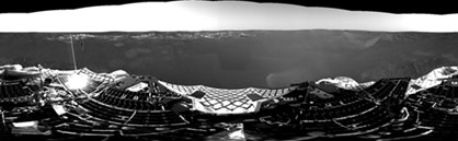 Panorama of Opportunity's view inside of Eagle crater