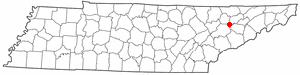 Location of Blaine, Tennessee