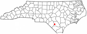 Location of Dublin, North Carolina