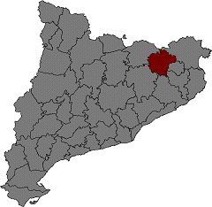Map of Catalonia with Garrotxa highlighted