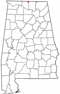 Location of Ardmore, Alabama