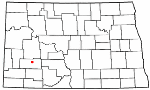 Location of Gladstone, North Dakota