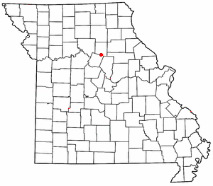 Location of Higbee shown in Missouri