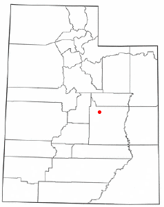 Location of Huntington, Utah