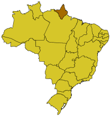 Map of Brazil highlighting the state