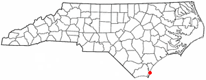 Location of Kure Beach, North Carolina