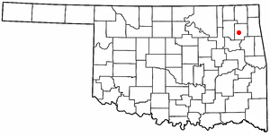 Location of Pyror Creek, Oklahoma