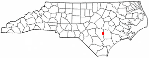 Location of Turkey, North Carolina