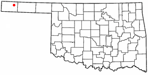 Location of Keyes, Oklahoma