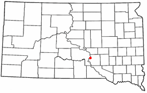 Location of Chamberlain, South Dakota