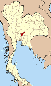 Map of Thailand highlighting Saraburi Province