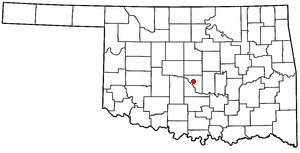 Location of Hall Park, Oklahoma