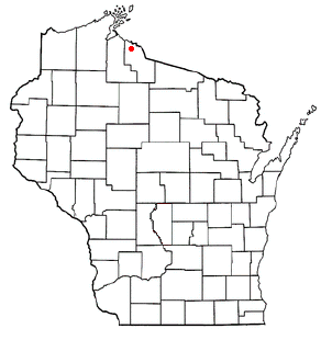 Location of Saxon, Wisconsin