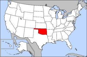 Map of the U.S. with Oklahoma highlighted