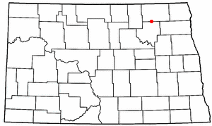 Location of Hampden, North Dakota