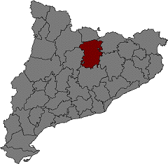 Map of Catalonia with Bergued highlighted