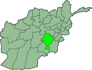 Map showing Ghazni province in Afghanistan