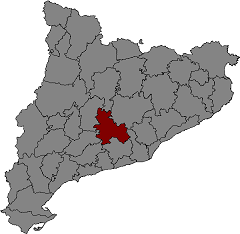 Map of Catalonia with Anoia highlighted