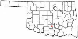 Location of PaulsValley, Oklahoma