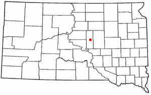 Location of Highmore, South Dakota