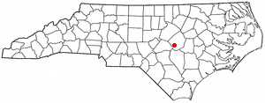 Location of Benson, North Carolina