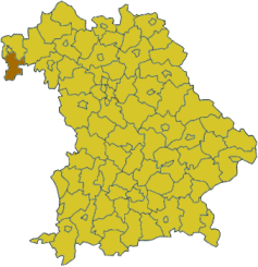 Map of Bavaria highlighting the district Miltenberg
