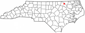 Location of Halifax, North Carolina