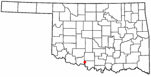 Location of Hastings, Oklahoma