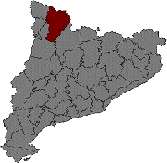 Map of Catalonia with Pallars Sobir highlighted