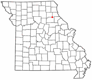 Location of Hunnewell, Missouri