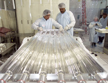 The flashlamps used on the  laser are truly massive, the largest ever in commercial production.