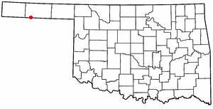 Location of Texhoma, Oklahoma