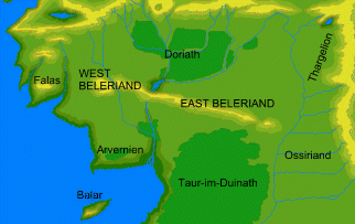 A map of Beleriand, courtesy of the Encyclopedia of Arda (http://www.glyphweb.com/arda).