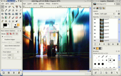Screenshot of the GIMP 2.0 on Xfce4