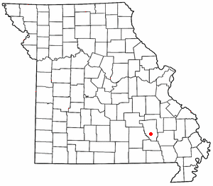 Location of Ellington, Missouri