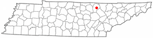 Location of Allardt, Tennessee