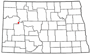 Location of Mandaree, North Dakota