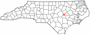 Location of Pikeville, North Carolina