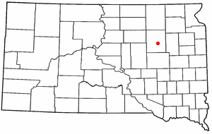 Location of Frankfort, South Dakota