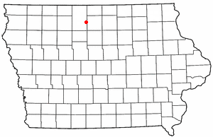 Location of Wesley, Iowa