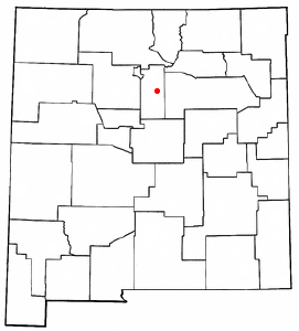 Location of Lamy, New Mexico