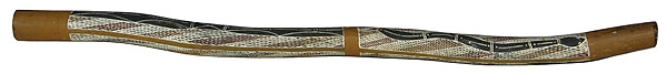 This is an old authentic didgeridoo from  made from , a type of  tree.